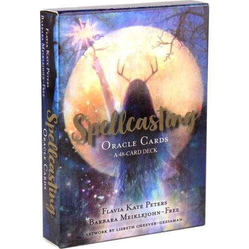 48pcs/set Spellcasting Oracle Cards Deck PDF Guidebook Cards Game Divination Witch Rider Tarot Deck for Women Girls Gifts Toy