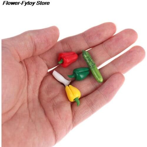 5pcs 1/12 Scale Kinds of Vegetables Model Mini Vegetables Pretend Play Mini Food Play Dollhouse Miniature hot