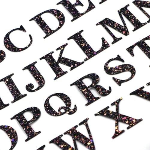 A-Z Sequins English Alphabet Cute Letter Patches Applique Iron On letters Patch For Clothing Badge Paste For Clothes Bag Shoes