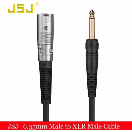 Digizulu Microphone Audio Cable 6.35mm 1/4" Jack Male to XLR 3p Male for guitar bass amplifier mixer speaker