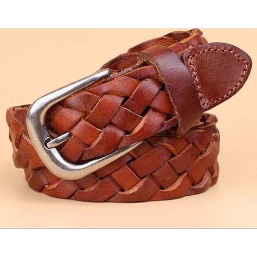 FREE SHIPPING leather strap cutout Women genuine leather casual all-match womens belt