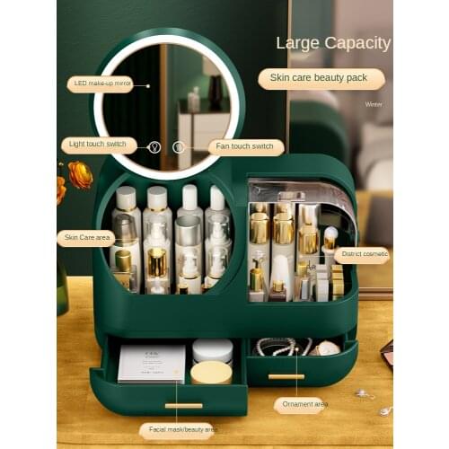 Makeup Receive A Case Dust Have A Mirror Desktop Dresser Large CapacityLipstick Protects Skin To Taste Organizer Box Storage