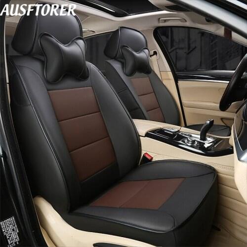 AUSFTORER Cowhide Exact Fit Cover Seat for BMW 120i 125i Seat Covers Set Leather Automobiles Seats Cushion Protector Accessories