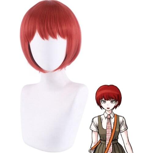 Danganronpa Koizumi Mahiru Short Wig Cosplay Costume Dangan Ronpa Heat Resistant Synthetic Hair Women Carnival Party Wigs