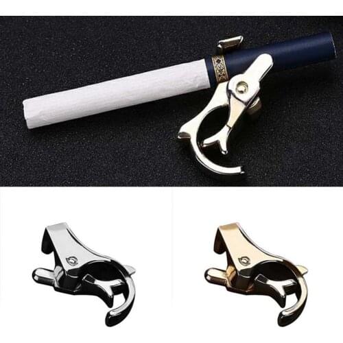 Cigarette Ring Holder Hands Smoking Clip On Rack-Gold