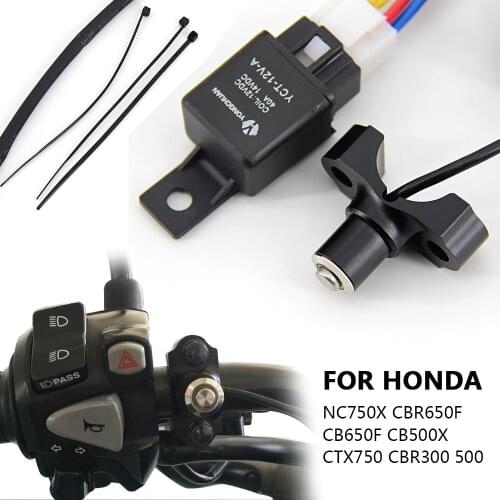 For Honda CBR300 CBR500 CBR650 CB500X CB650 NC750X CTX700 handle LED fog light spotlight switch button control relay