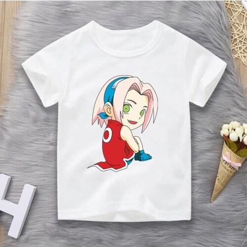 Naruto T Shirt for Kids Boys and Girls Tops Haruno Sakura Printing Tshirt Streetwear Aesthetic Children Clothes Toddlers T-Shirt