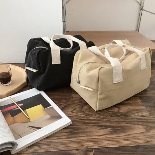Women Canvas Gripesack Gym Bag Thick Cotton Fabric Handbag Eco Friendly Tote Simple Trip Travel Shoulder Bags Large Capacity