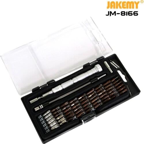 JM-8166 Screwdriver Kits Precision S2 Bits AL Aluminum Alloy Handle iPhone Laptop Cellphone Pad Manual Repair Hand Tools Kit DIY