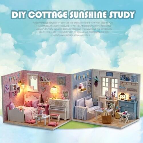 Handmade Model Dollhouse Wooden Doll House Furniture DIY Girl Presents House Princess Doll House Handmade Miniature