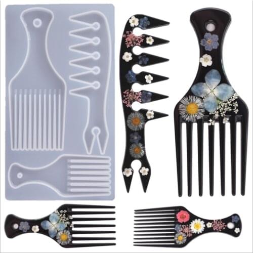 NEW Transparent Silicone Mould Dried Flower Resin Decorative Craft DIY Comb African Comb Mould Epoxy Resin Molds For Jewelry