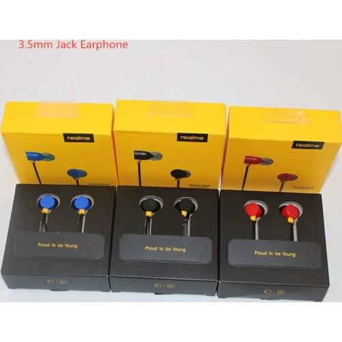 New Package Earphone Realme 3.5mm Jack In-Ear Headphone With Mic For realme Q2 Q2i V3 V5 X2 Pro/7i/3 Pro Redmi Note 9/8 pro