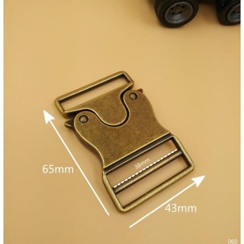 NEW 1.5" 2Pcs High Quality Antique Brass Quick Side Release Metal Buckle For 38mm Webbing Strap DIY Bag Clothes Belt Accessories