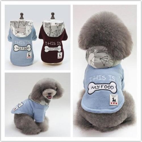 Dog Clothes Fall Winter New Bones Two-legged wadded jacket Teddy Bear Pomerian Small dogs Pet Warm down coat