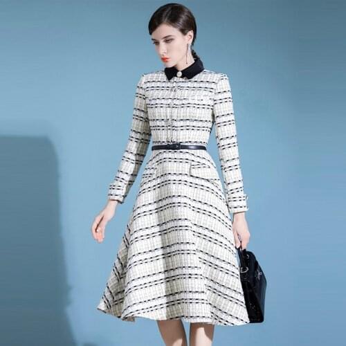 High End Ladies' Little Fragrant Dress New Feminine Style In Autumn And Winter 2020 Tweed Baby Collar