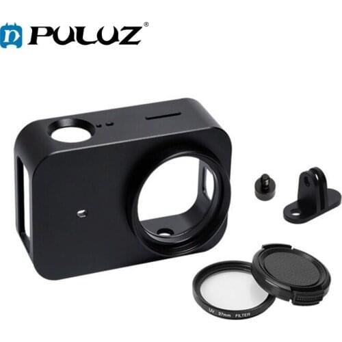 PULUZ Aluminum Alloy Protective Case for Xiaomi Mijia Camera Cage Mount&37mm UV Lens for Mijia 4K Mini Sport Camera Accessory