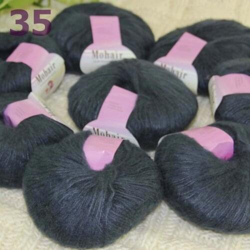 Sale New 8BallsX25g Luxury Soft Mohair Warm Wrap Shawl Hand Knit Crochet Yarn Graphite 291-35-8