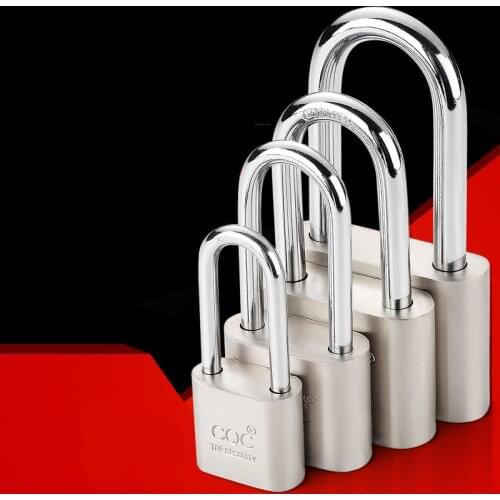 High Security Steel Padlock Stainless Shackle Lock Anti-Cut Heavy Duty for door Warehouse Factory with 4 keys