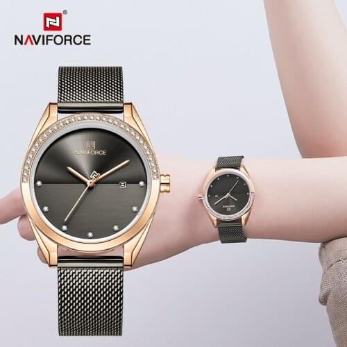 2020 NAVIFORCE Ladies Watches Luxury Quartz Wristwatch Fashion Bracelet Women Waterproof Full Steel Clock Girl Relogio Feminino