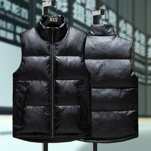 Spring Autumn Winter Mens Warm Thick Vest Men Sleeveless Jacket Male Hot Waistcoat Warm Jackets PU Coat Clothes 6XL West
