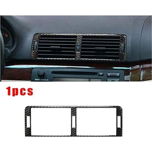 1Pc Air Vent Trim Auto Carbon Fiber Console Air Vent Sticker Trim for -BMW 3 Series E46 98-05