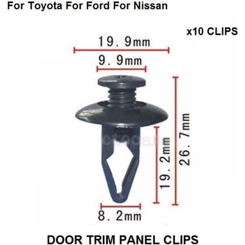 10pcs Nylon Fastener Rivet Push-Type Retainer Clip Fender For Ford For Nissan 63844-01A00 ,MNA01-56145,NA01-56145 Expansion nail