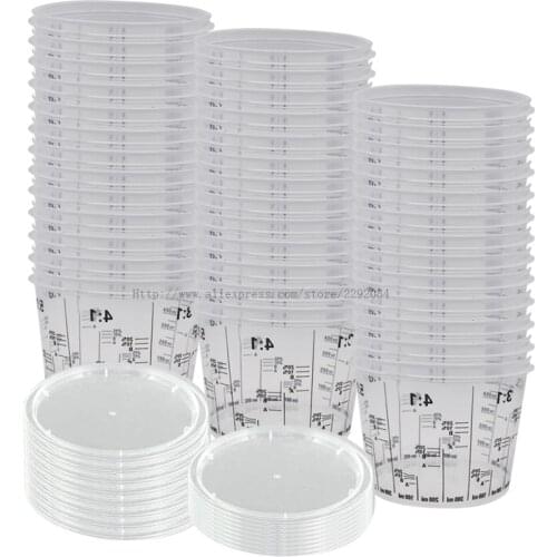 10Pcs Mixing Pot Plastic Paint Mixing Cups 400/700/1300/2300CC Paint Mixing Calibrated Cup Set