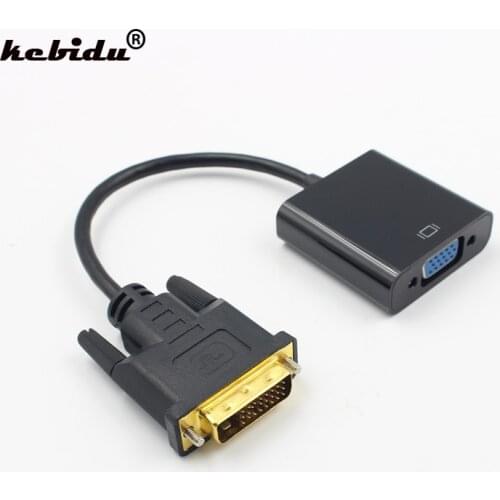1080P DVI to VGA Adapter Cable DVI-D to VGA Cable 24+1 25 Pin DVI Male to 15 Pin VGA Female Video Converter for PC Display