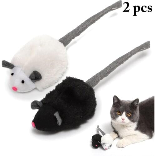 2PCS Cat Sound Toy Creative Fashion Lovely Cute Cat Plush Mouse Cat Play Toy Cat Funny Toy Fun Plush Mouse Cat Toy