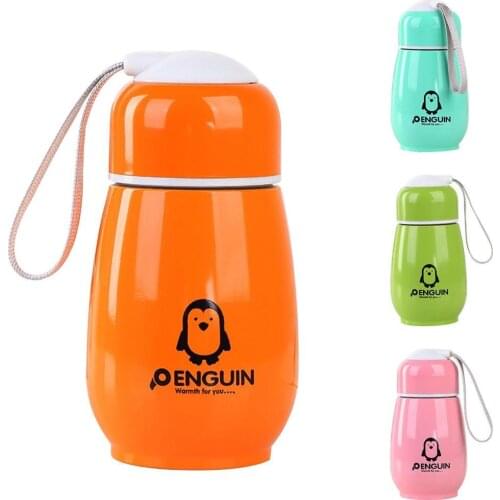 300ml Water Bottle Thermos Cute Lovely Penguin Portable Sport Travel Outdoor Mini Vacuum Flasks Multicolor Cartoon Mug Wholesale
