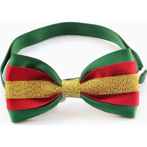 50PC/Lot Glitter Christmas Dog Bow Ties Ribbon Cat Dog Bowties Holiday Dog Accessories