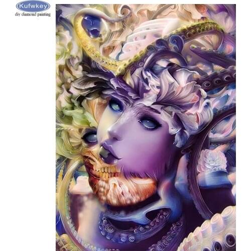 5D DIY Diamond Painting Octopus woman Crystal Diamond Painting Cross Stitch Diamond Mosaic puzzle Needlework Home Decorative