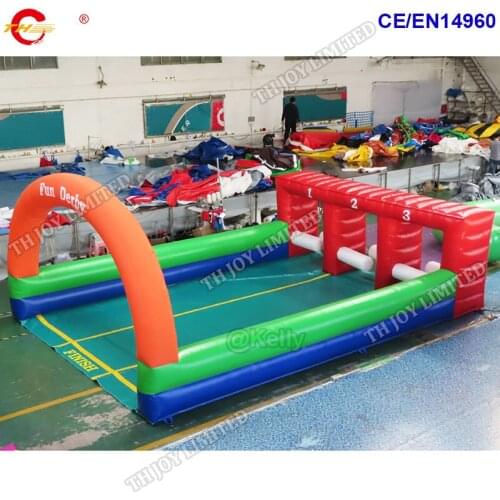 7x5m portable deby fun court for inflatable deby horses racing, commercial inflatable carnival games jumping hoeses toys