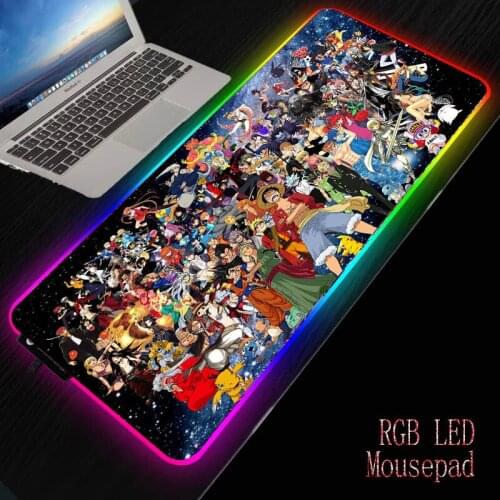 Onsmil Anime Anime Large Computer Keyboard Mat Rgb Oversized Led Glowing Mouse Pad Gaming Luminous Mousepad USB For PC Game