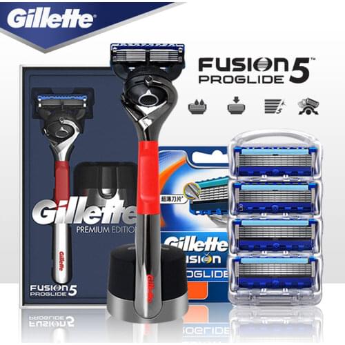 Straigtht Razor Gillette Fusion 5 ProGlide Shaving Machine Safety Face Shaver Cassettes For Men Razor Blades Case With Stand