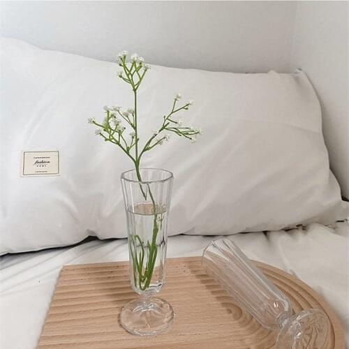 CuteLife Ins Transparent Glass Flower Vase Decoration Home Office Living Room Plant Vase Table Hydroponic Wedding Vase Terrarium