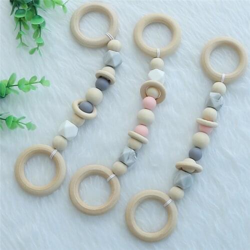 INS Nordic Style Wooden Beads Ornament Cute Animal Shape Wall Hanging Pendant For Baby Rattle Stroller Accessories Photo Props