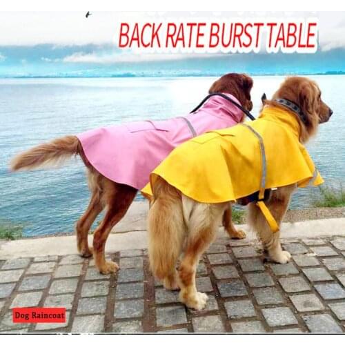 Dog Raincoat Large Pet Coat Pets Clothes Reflective Tape Teddy Bear Big Dog Puppy Raincoat XS-XXXL