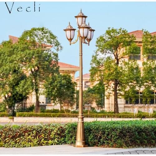 H≈2.6M)European garden lamp room outdoor street lamp lawn lamp high pole lamp four head garden landscape lamp waterproof