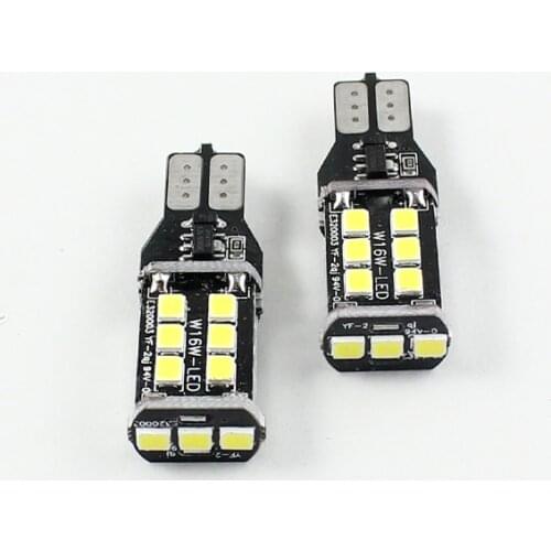FSYLX 10PCS W16W t15 led bulb Canbus 7.5w T15 LED Reverse Light 15SMD Car LED NO ERROR Back UP light rear Lamp white
