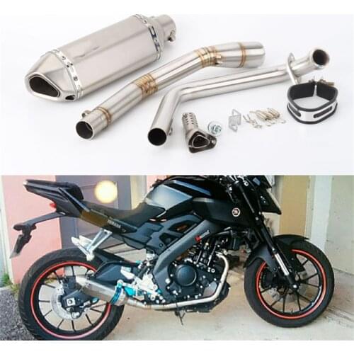 Motorcycle modified muffler YZF R15 V1 V2 MT15 R125 2008-2017 R15 stainless steel exhaust pipe middle set