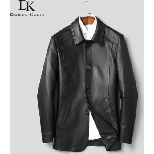Men Genuine Leather Jacket Real Sheepskin Jackets Casual Black Pockets 2019 Autumn New Jacket for Man j1909