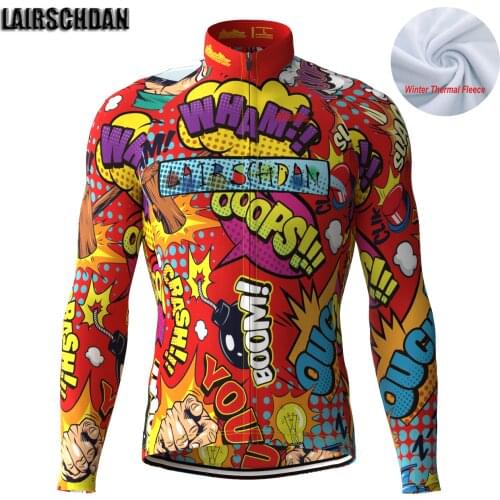 LairschDan Mens Winter Thermal Fleece Cycling Long Jersey MTB Jacket Bike Cycling Clothing Tops mallot ciclismo hombre invierno