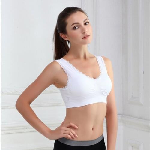 Solid Color Breathable Women Seamless Fitness Lace Bra Tops Underwear Ladies Bras Plus Size Sexy Push up Sleep Sports Lingerie