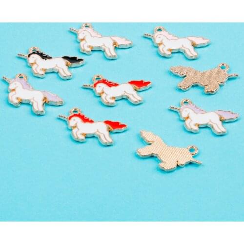 Unicorn Pendant For Girls Children Kids Enamel Cartoon Horse Jewelry Accessories Women Animal Necklace Pendant Unicorn Party