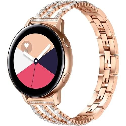 Womens Diamond Strap for Samsung Galaxy Watch 3 41mm 45mm Band Jewelry Bracelet S3 42mm 46mm Active 2 Gear 20mm 22mm Wristbands