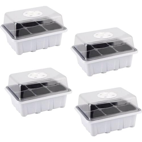 Gardening Supplies Seedling Tray Starter Kit 3 Piece Set Germination Box Bottom Drainage Hole Design Widely Used Planting Pot