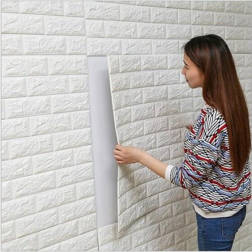 Self adhesive Wallpaper Peel and Stick 3D Wall Panel Room Decor Brick Stickers Bedroom Kids Brick Papers Home Decoration
