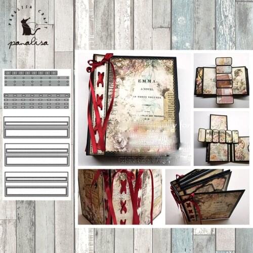 Panalisacraft Book Spine Border Metal Cutting Dies Craft Dies Scrapbook Card Making Album Embossing Stencil Die Cut Decoration