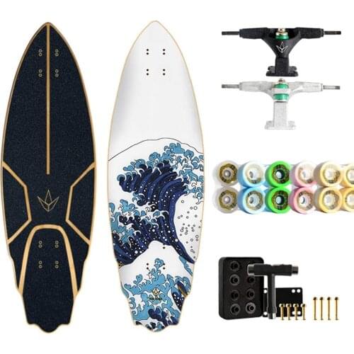 Skateboard 32", Professional Surfing Land Skateboard Longboard, City Road Land Cruiser Complete, Adults,Children, Surfing Lovers